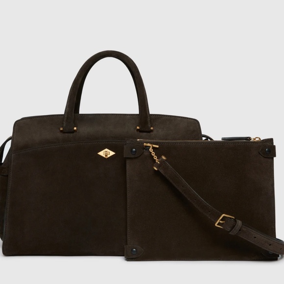 Metier Handbags - METIER of London 'Private Eye' Chocolate Italian Suede - MSRP $3650 - BNIB